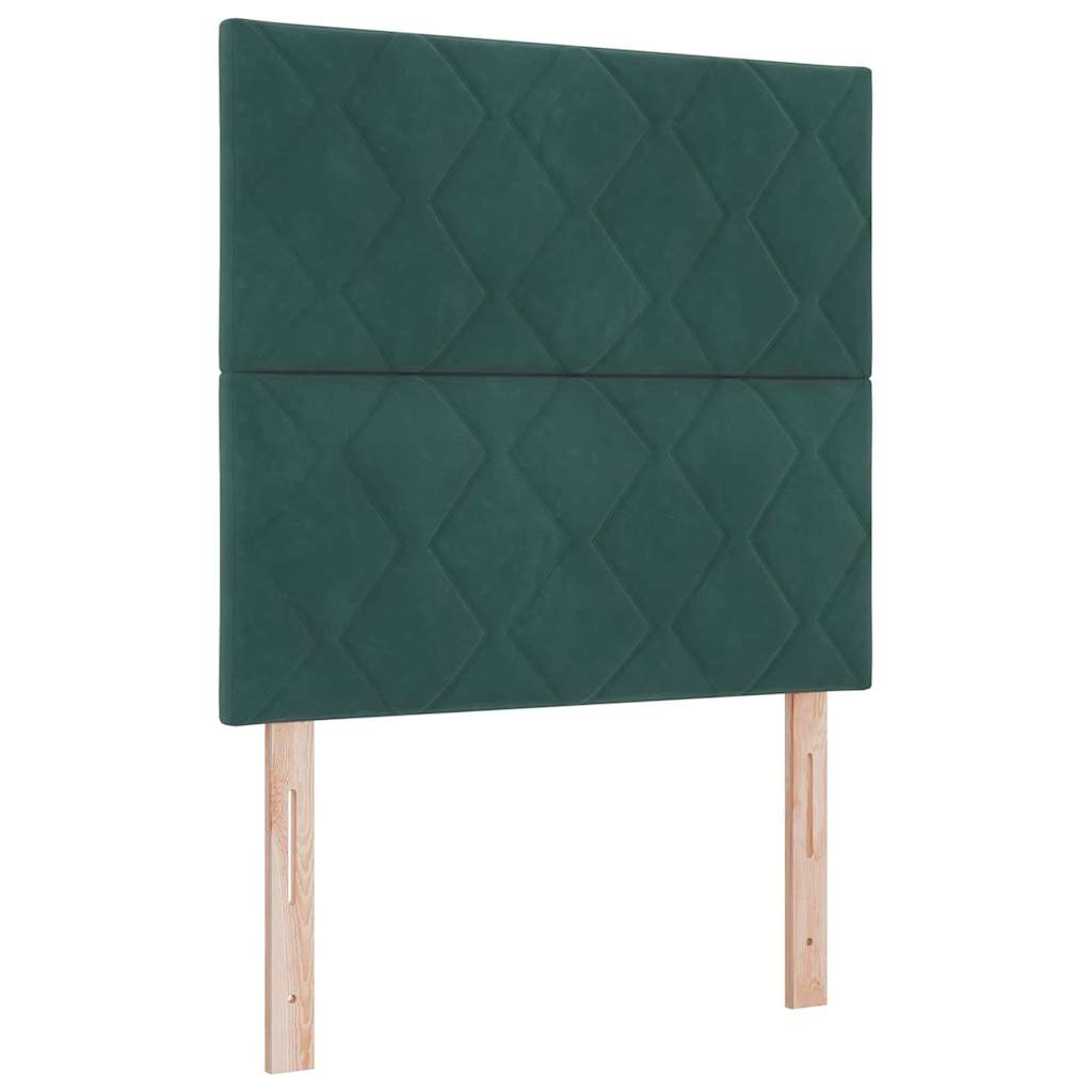 LED Box Spring Bed Donkergroen 90 x 190 cm Fluweel – afbeelding 2