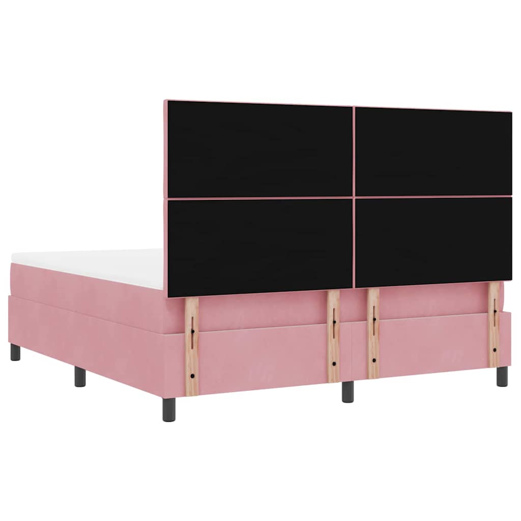 LED Box Spring Bed met hoofdeinde Roze 180 x 200 cm Fluweel – afbeelding 10