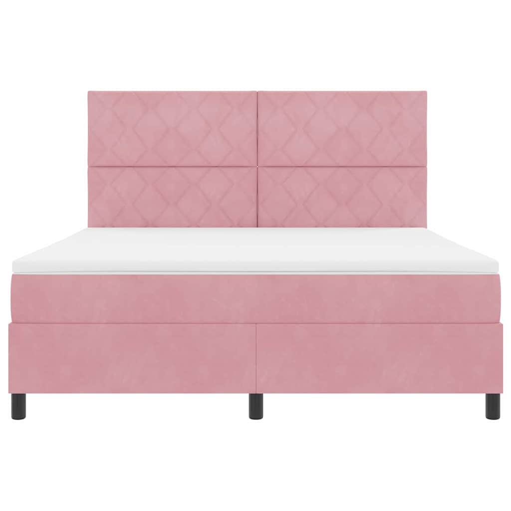 LED Box Spring Bed met hoofdeinde Roze 180 x 200 cm Fluweel – afbeelding 8