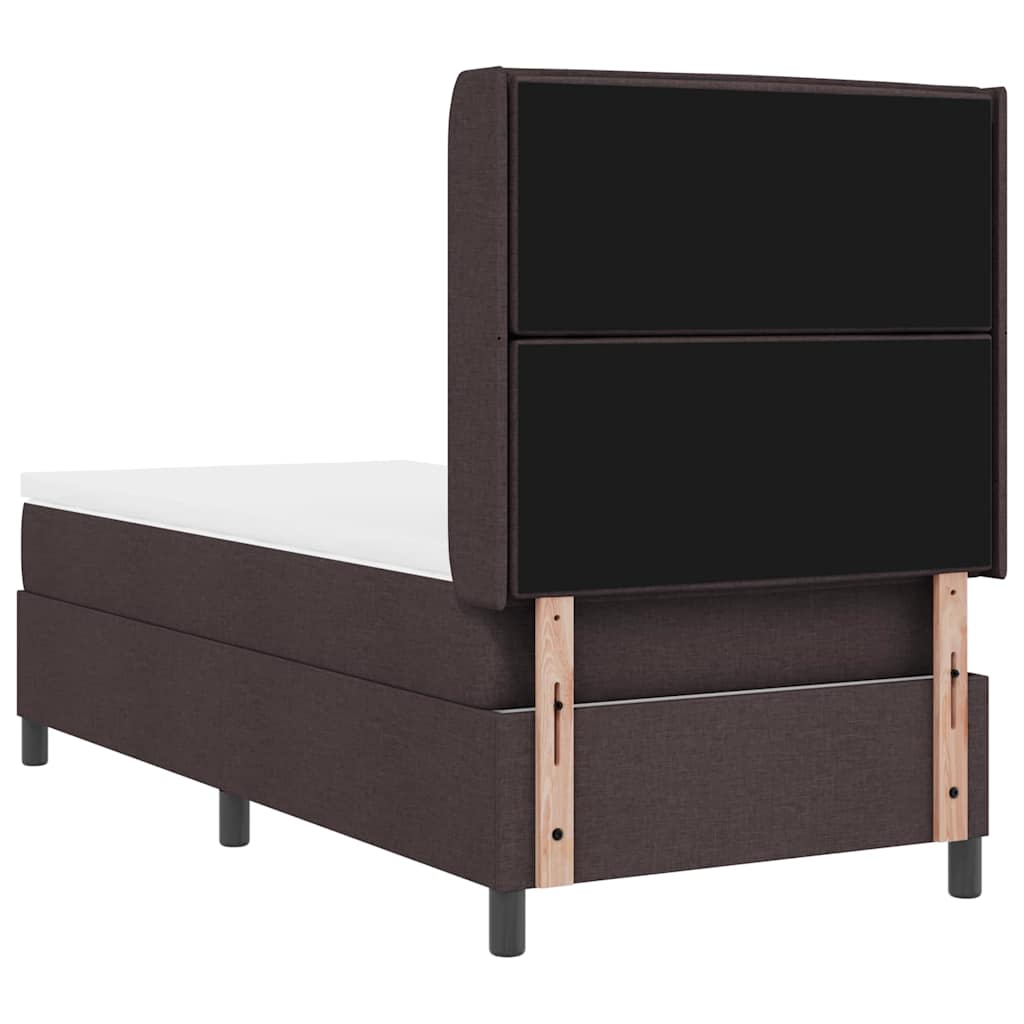 LED Box Spring Bed met matras Donkerbruin 100 x 200 cm Stof – afbeelding 10