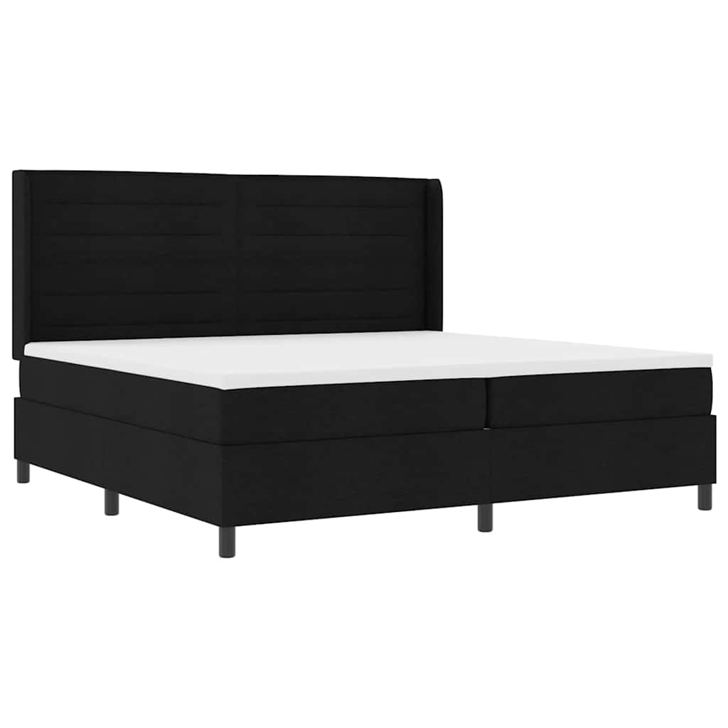 LED Box Spring Bed met matras Zwart 200 x 200 cm Stof – afbeelding 2