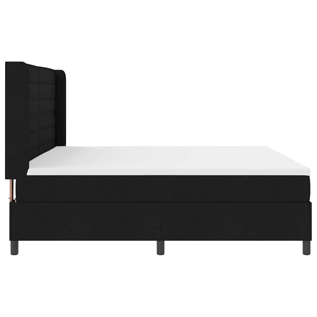 LED Box Spring Bed met matras Zwart 200 x 200 cm Stof – afbeelding 9
