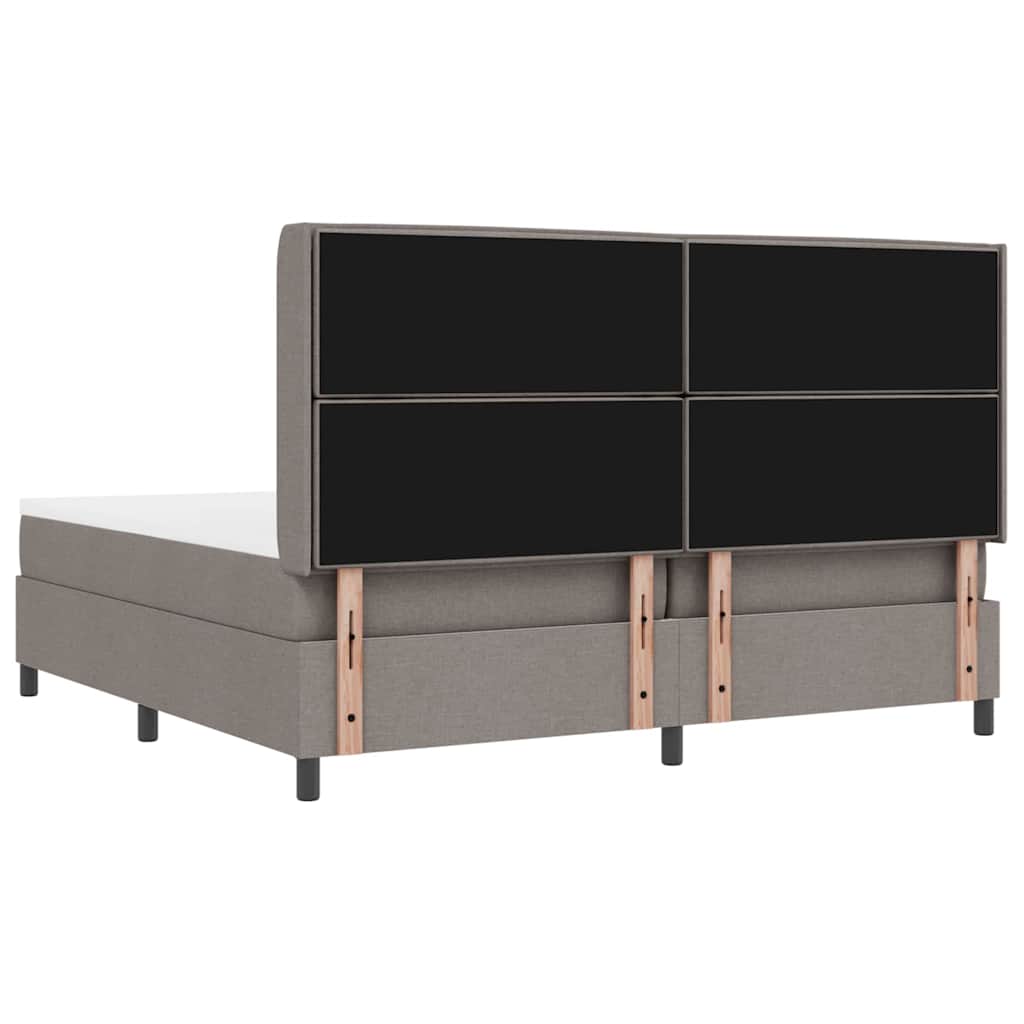 LED Box Spring Bed met matras Taupe 200 x 200 cm Stof – afbeelding 10