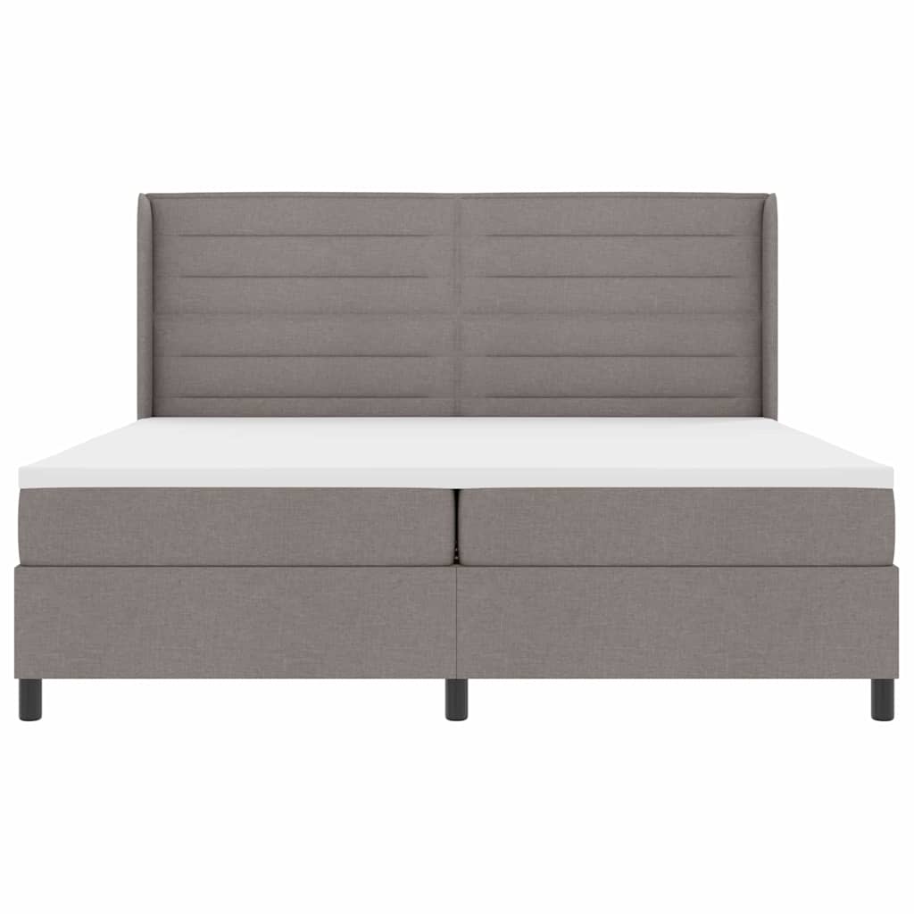 LED Box Spring Bed met matras Taupe 200 x 200 cm Stof – afbeelding 8