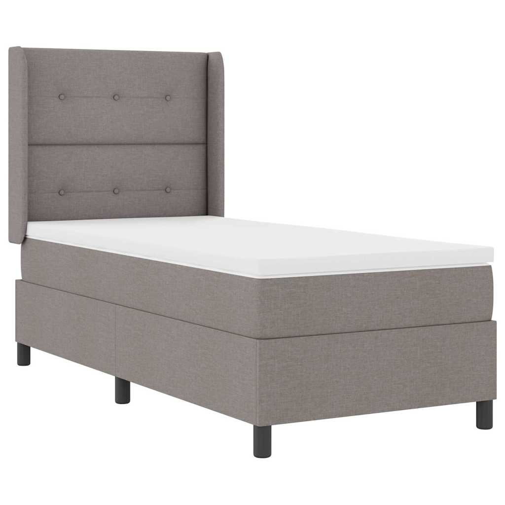 LED Box Spring Bed met matras Taupe 80 x 200 cm Stof – afbeelding 2