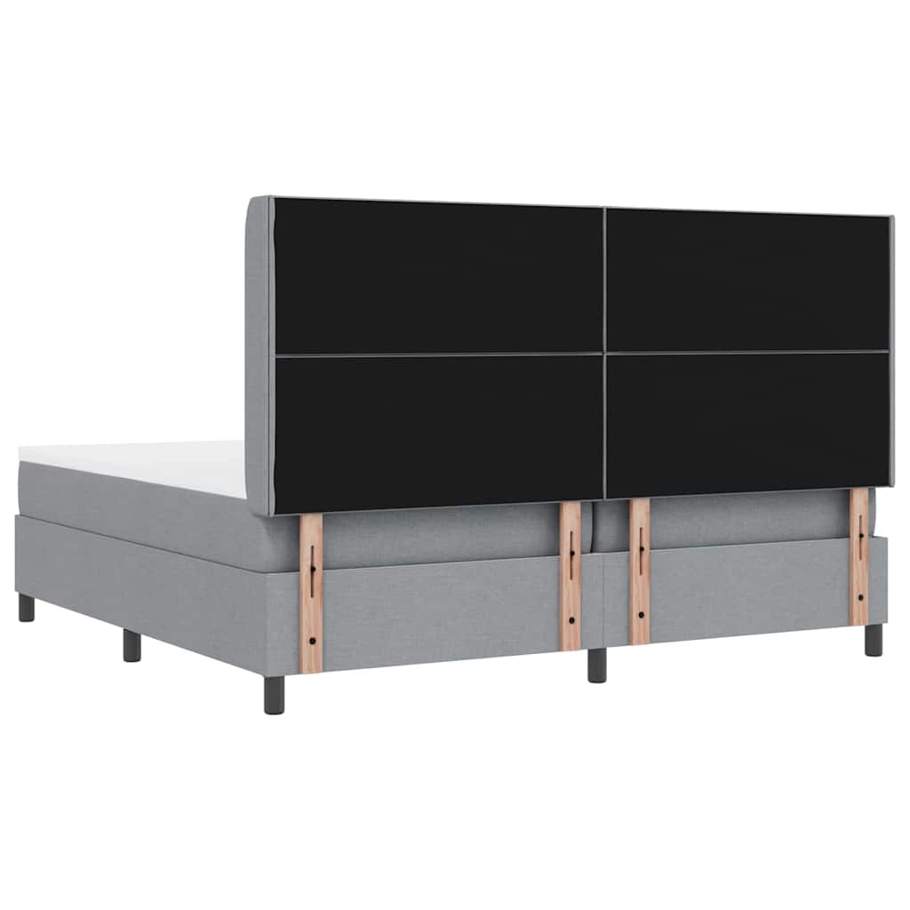 LED Box Spring Bed met hoofdeinde Lichtgrijs 200 x 200 cm Stof – afbeelding 10