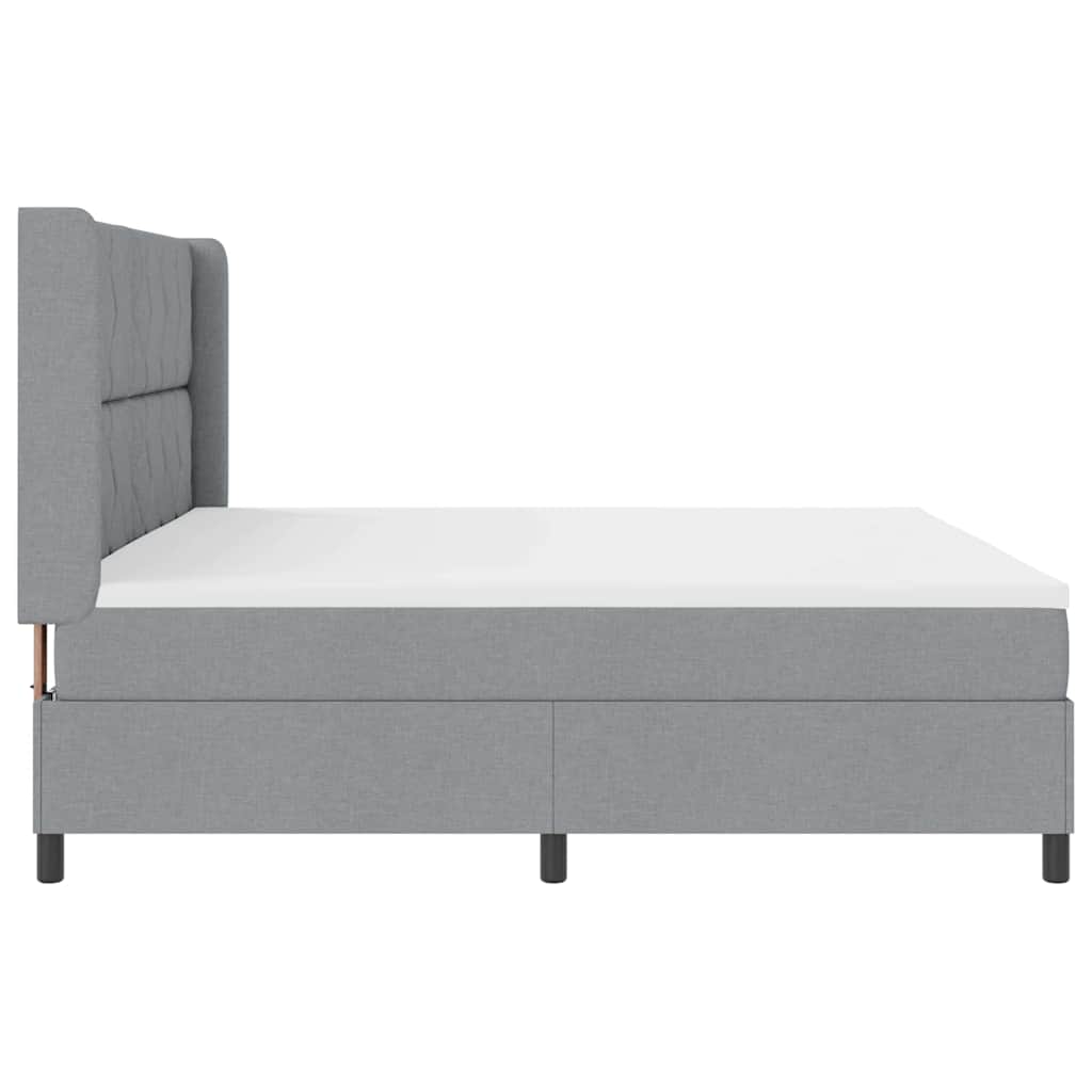 LED Box Spring Bed met hoofdeinde Lichtgrijs 200 x 200 cm Stof – afbeelding 9
