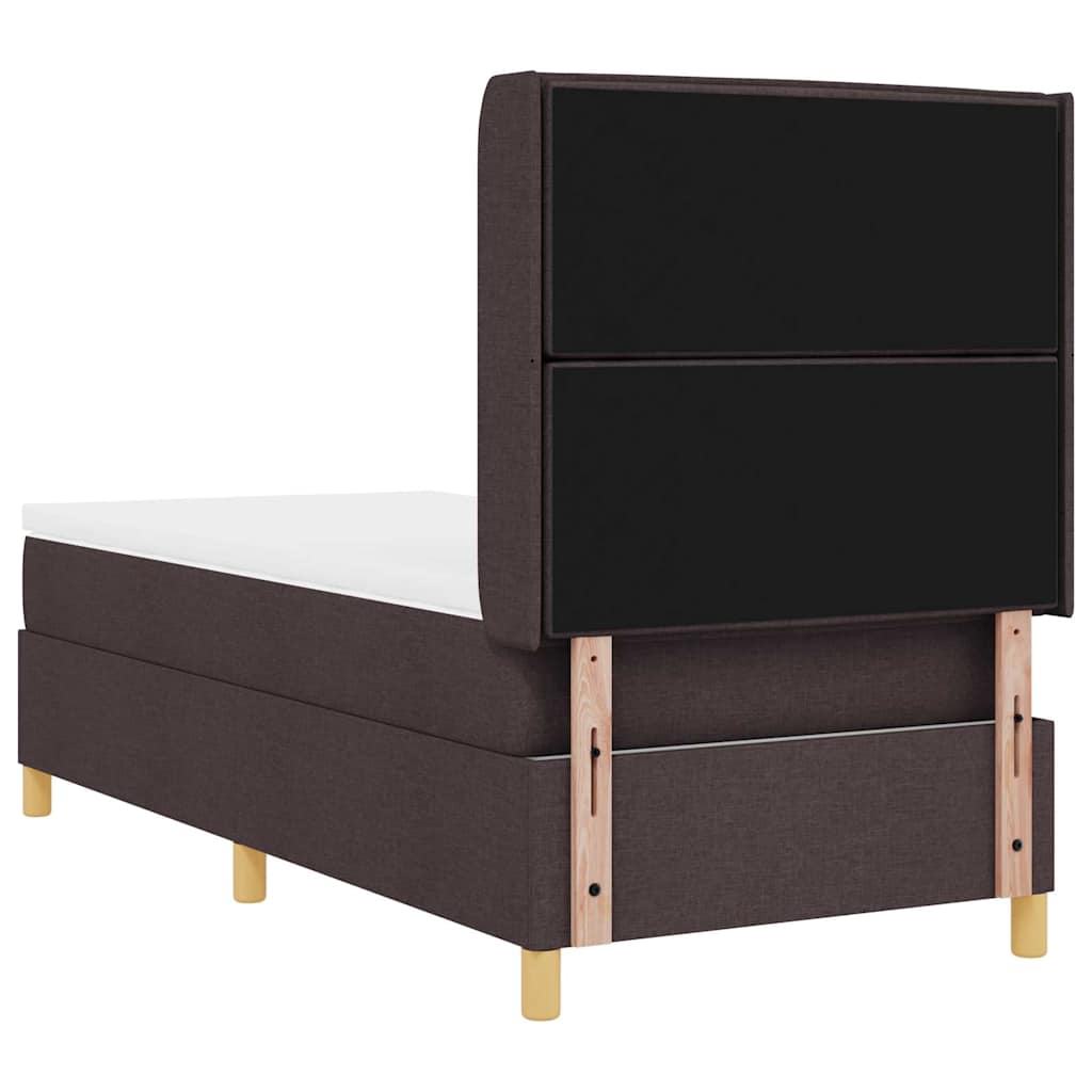 Boxspringbed met LED-stripverlichting Bruin 90 x 190 cm Stof – afbeelding 10