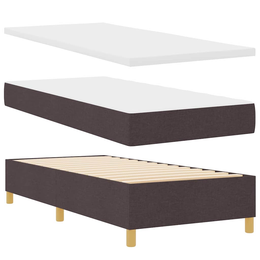Boxspringbed met LED-stripverlichting Bruin 90 x 190 cm Stof – afbeelding 6