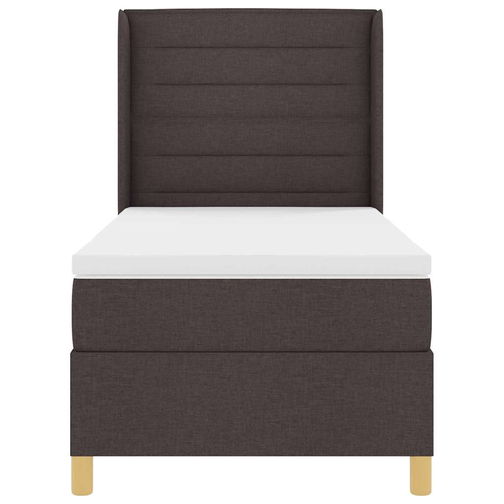Boxspringbed met LED-stripverlichting Bruin 90 x 190 cm Stof – afbeelding 8