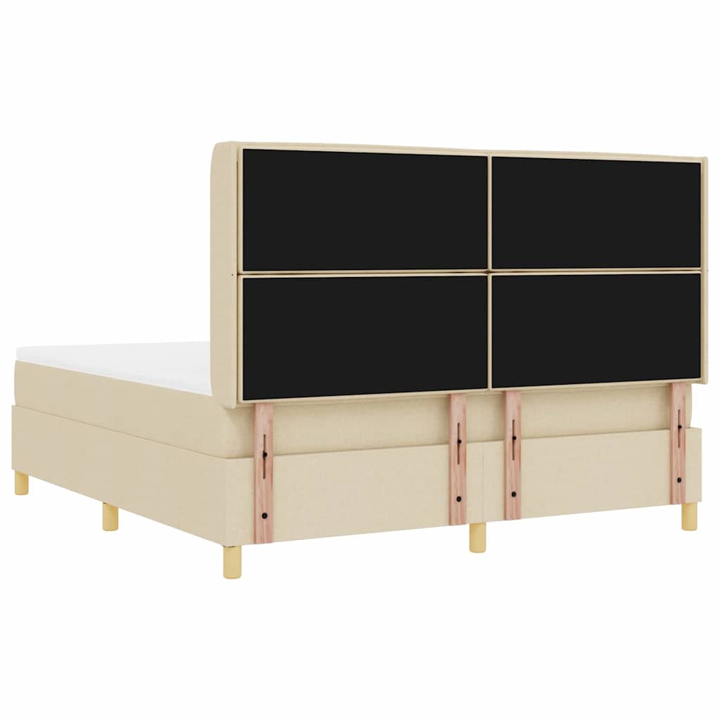 Boxspringbed met LED-stripverlichting Crème 180 x 200 cm Stof – afbeelding 10