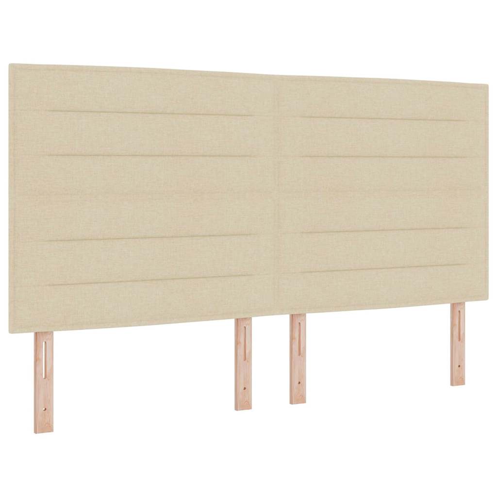 Boxspringbed met LED-stripverlichting Crème 180 x 200 cm Stof – afbeelding 7