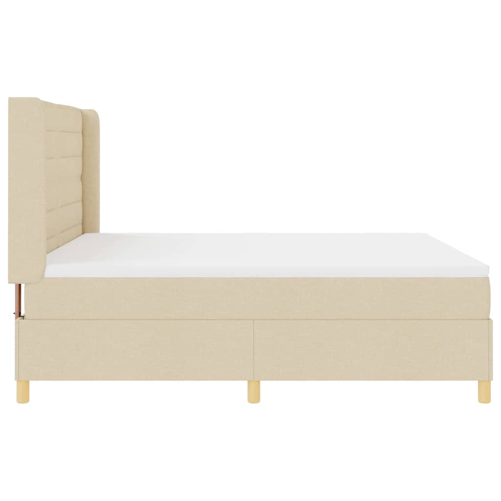 Boxspringbed met LED-stripverlichting Crème 180 x 200 cm Stof – afbeelding 9
