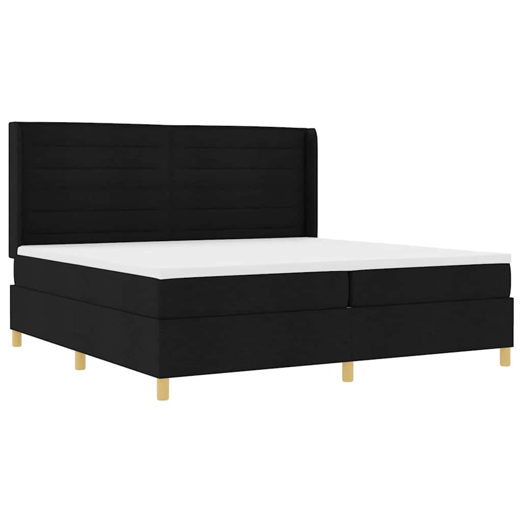 Boxspringbed met matras met LED Zwart 200 x 200 cm Stof – afbeelding 2