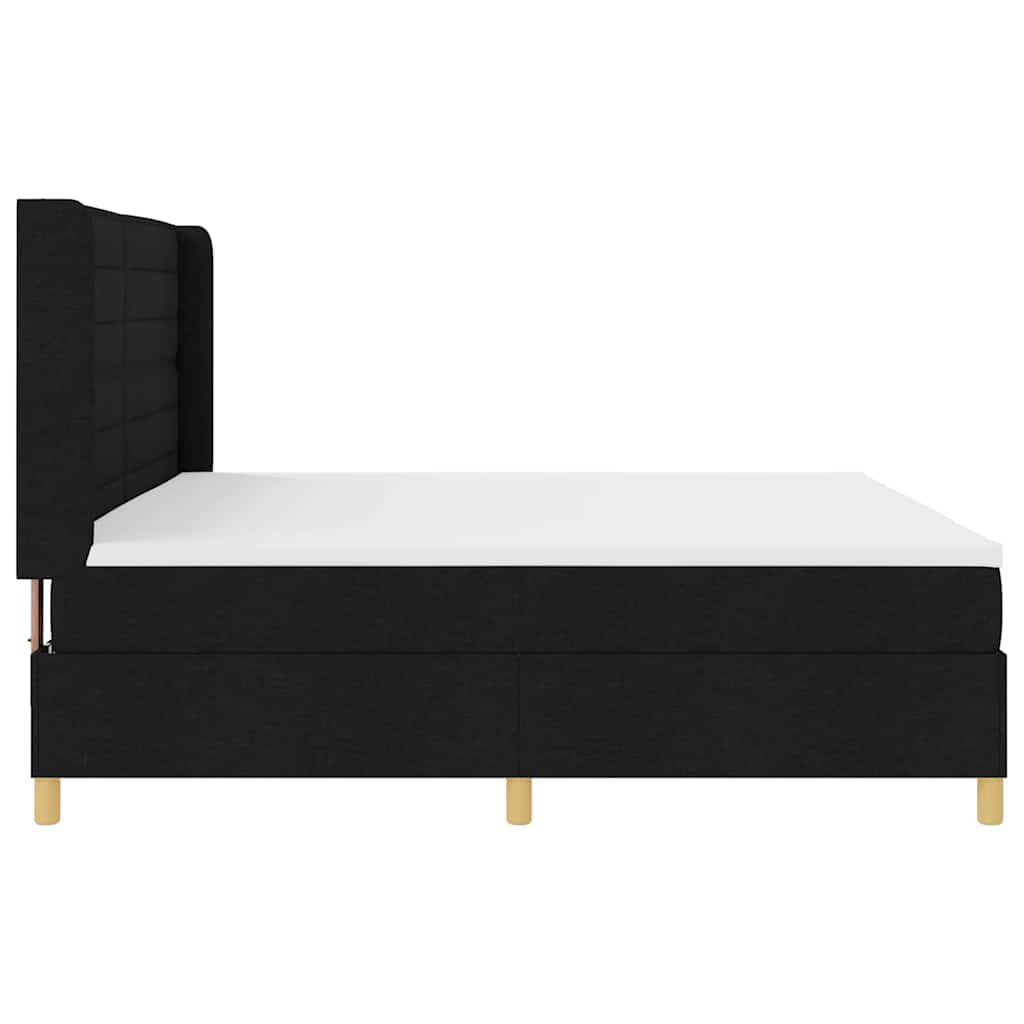 Boxspringbed met matras met LED Zwart 200 x 200 cm Stof – afbeelding 9