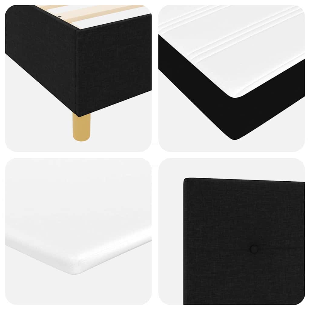 Boxspringbed met LED-stripverlichting Zwart 140 x 200 cm Stof – afbeelding 11