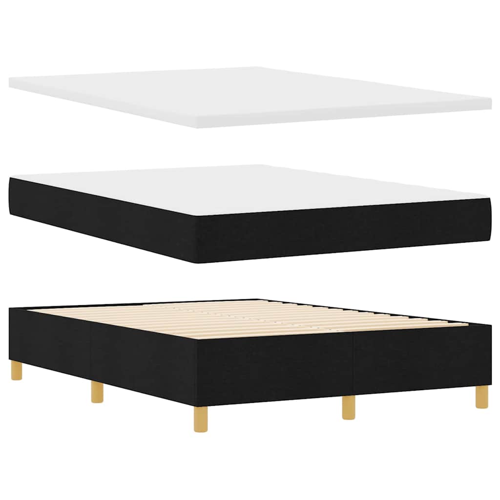 Boxspringbed met LED-stripverlichting Zwart 140 x 200 cm Stof – afbeelding 6
