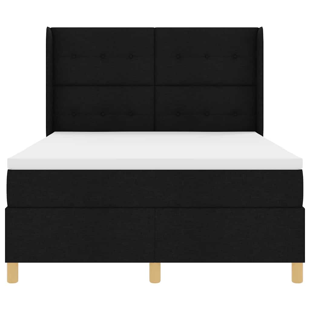 Boxspringbed met LED-stripverlichting Zwart 140 x 200 cm Stof – afbeelding 8