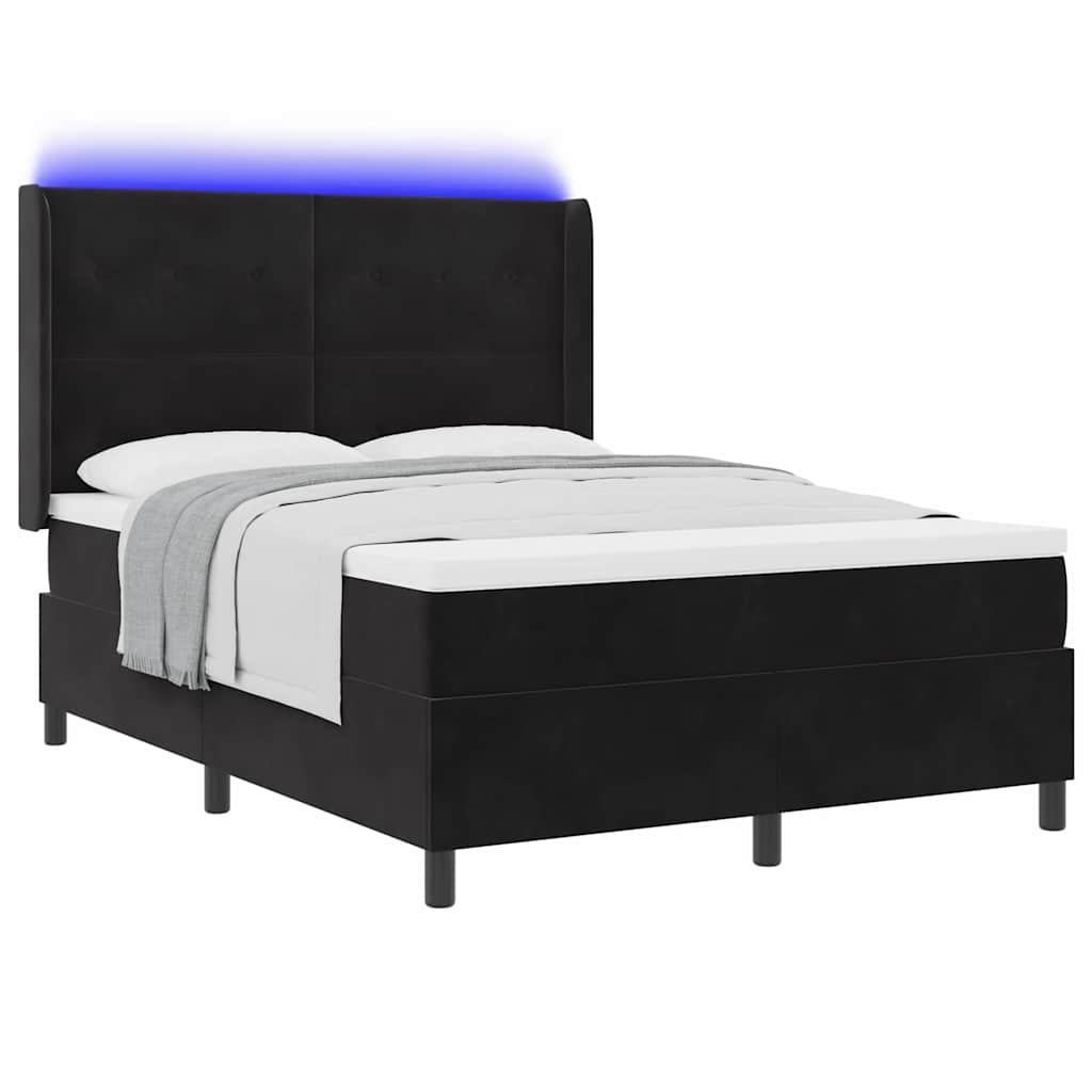 Boxspringbed met hoofdeinde Zwart 160 x 200 cm Fluweel – afbeelding 3