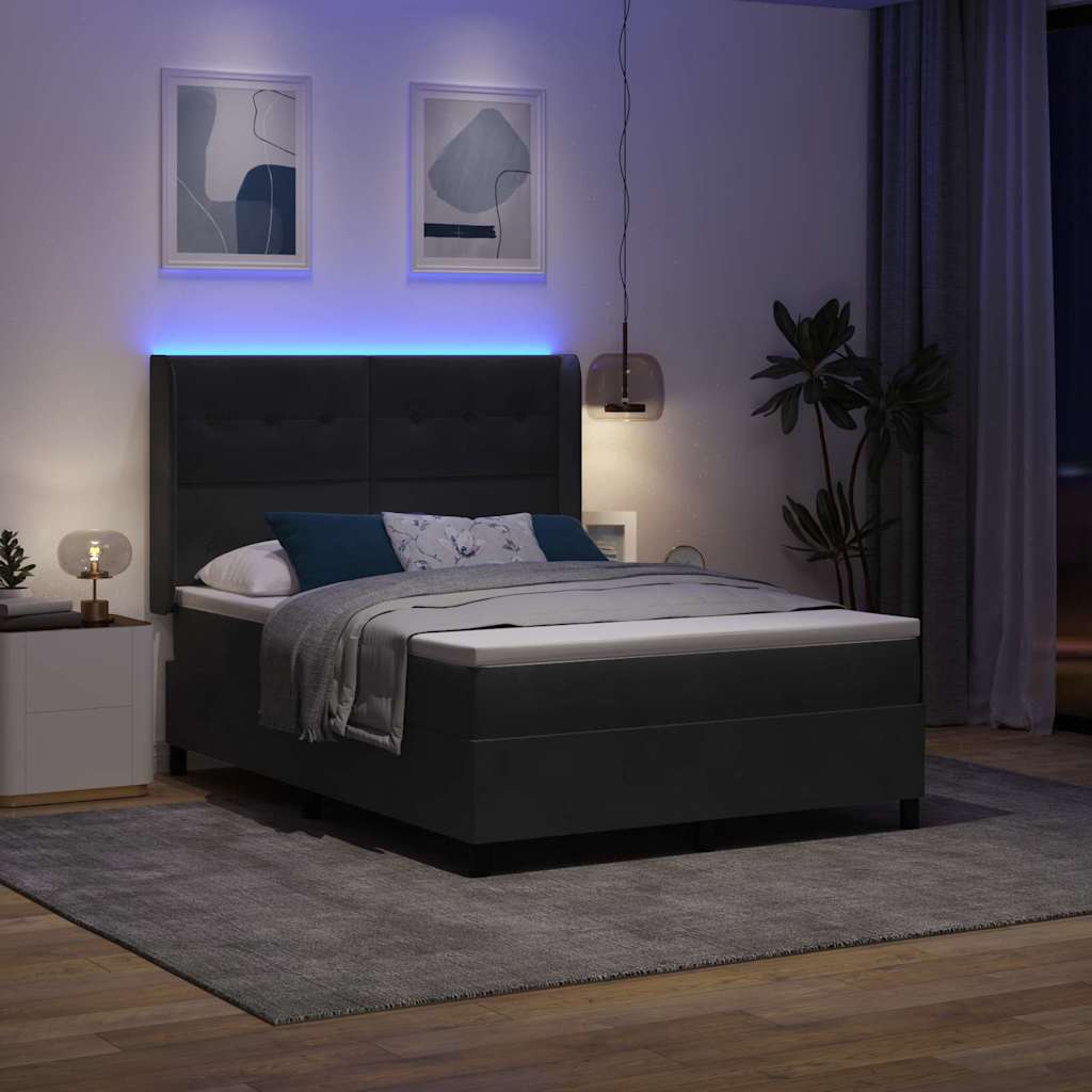 Boxspringbed met hoofdeinde Zwart 160 x 200 cm Fluweel – afbeelding 5