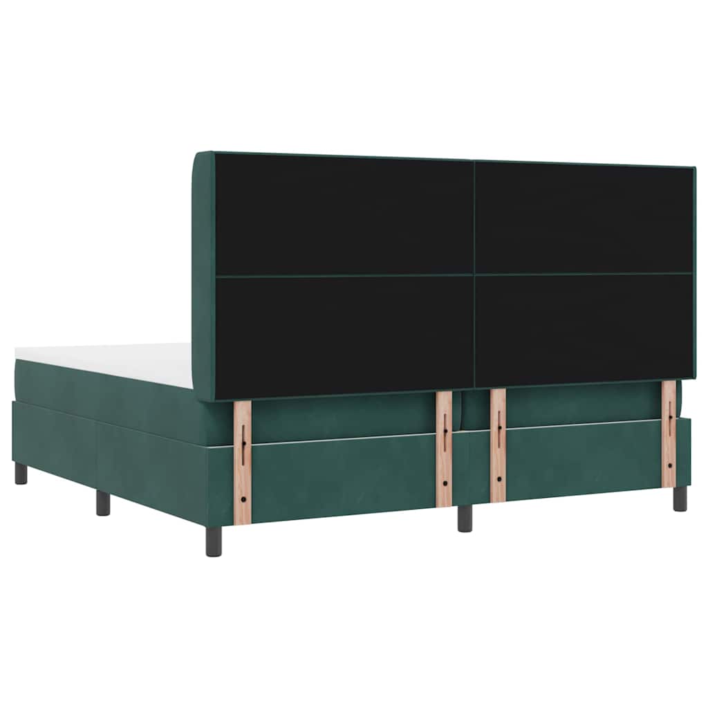 Boxspringbed met hoofdeinde Donkergroen 200 x 200 cm Fluweel – afbeelding 10