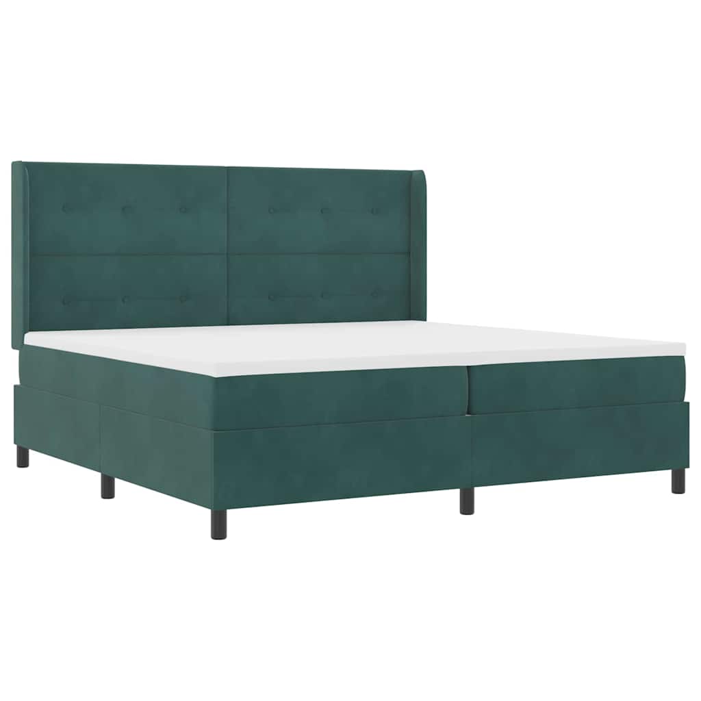 Boxspringbed met hoofdeinde Donkergroen 200 x 200 cm Fluweel – afbeelding 2