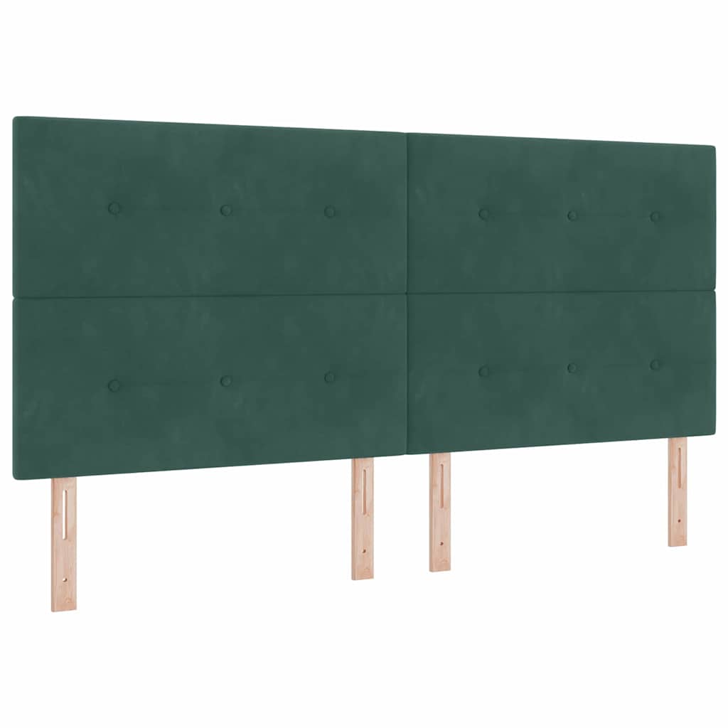Boxspringbed met hoofdeinde Donkergroen 200 x 200 cm Fluweel – afbeelding 7
