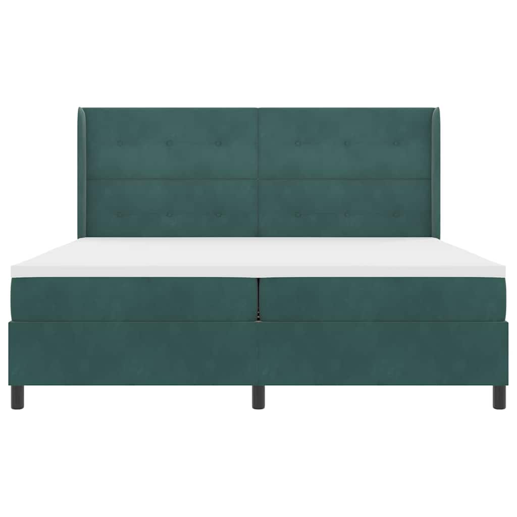 Boxspringbed met hoofdeinde Donkergroen 200 x 200 cm Fluweel – afbeelding 8