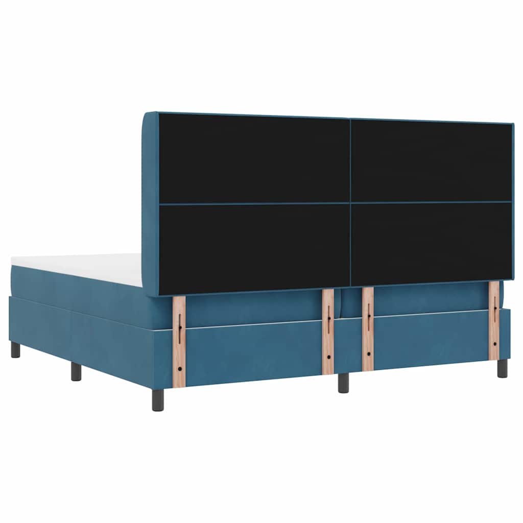 Boxspringbed met hoofdeinde Blauw 200 x 200 cm Fluweel – afbeelding 10