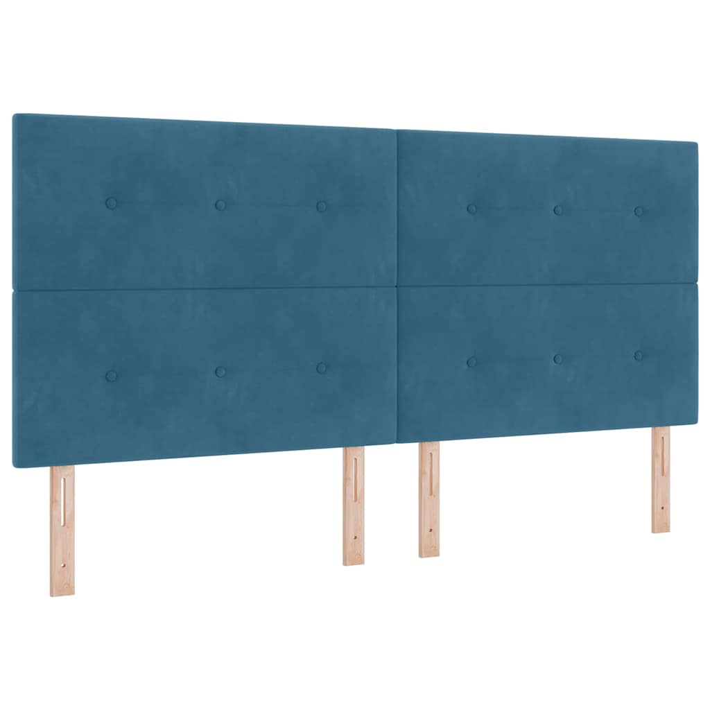 Boxspringbed met hoofdeinde Blauw 200 x 200 cm Fluweel – afbeelding 7