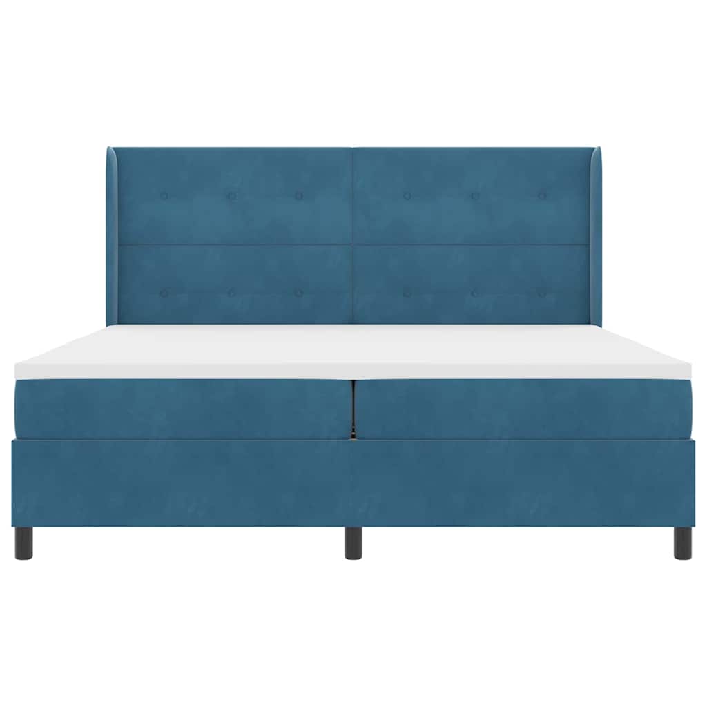 Boxspringbed met hoofdeinde Blauw 200 x 200 cm Fluweel – afbeelding 8