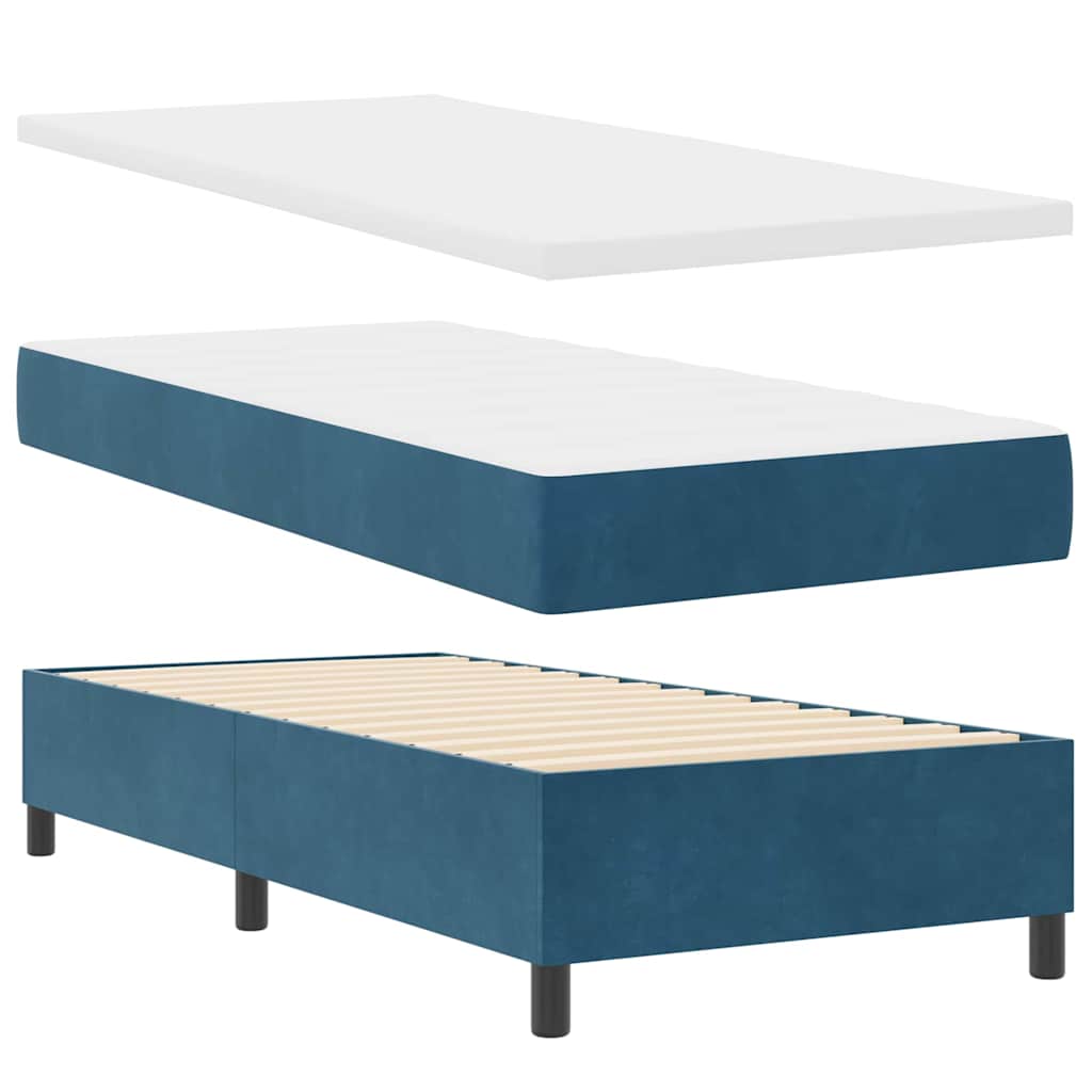 Boxspringbed met LED-stripverlichting Blauw 90 x 190 cm Fluweel – afbeelding 6