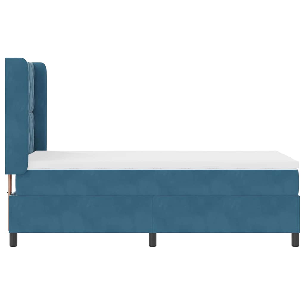 Boxspringbed met LED-stripverlichting Blauw 90 x 190 cm Fluweel – afbeelding 9