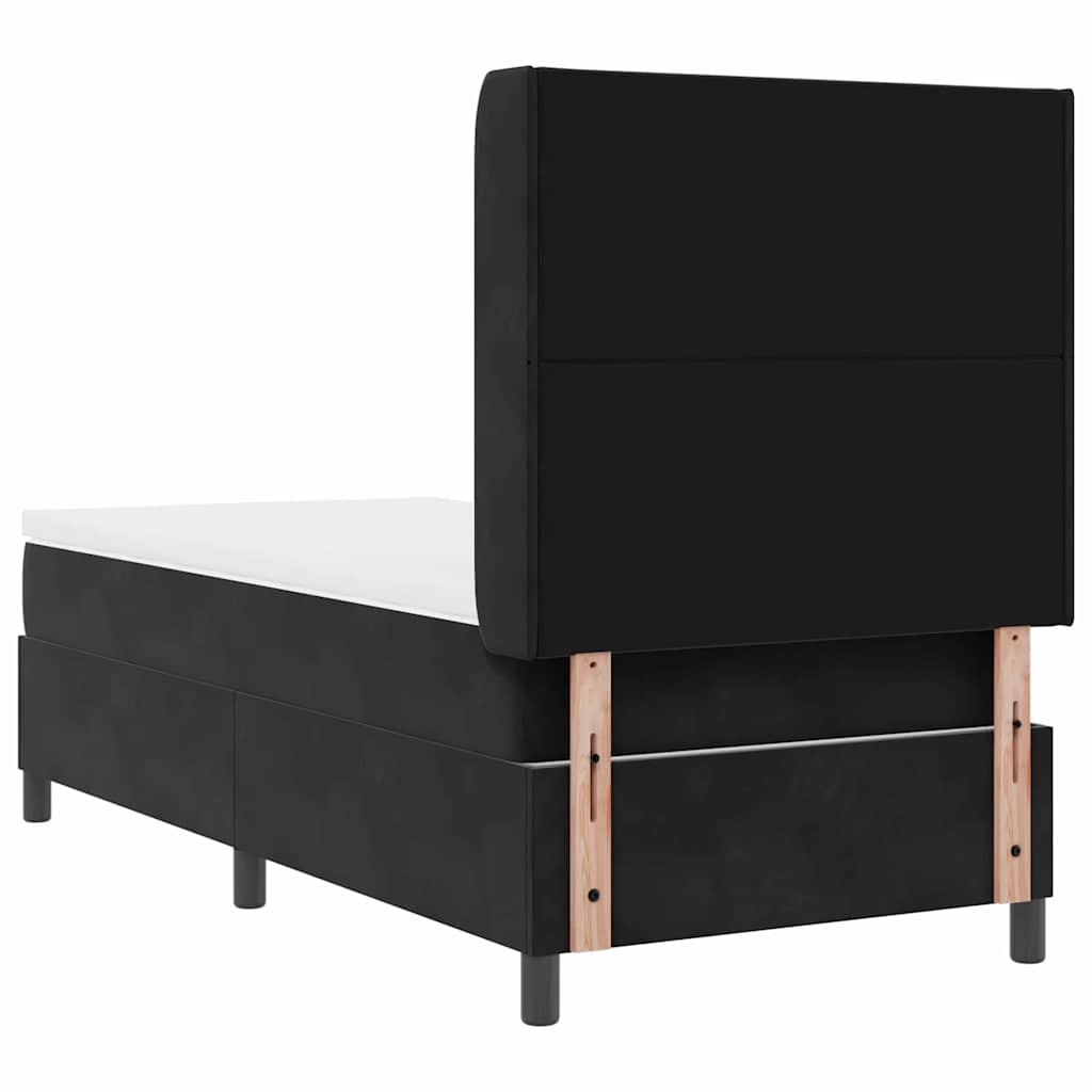 Boxspringbed met LED-stripverlichting Zwart 90 x 200 cm Fluweel – afbeelding 10