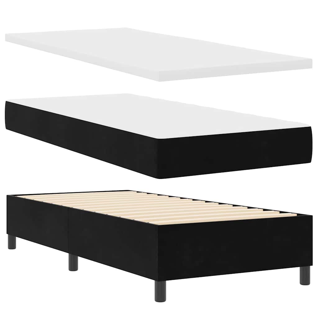 Boxspringbed met LED-stripverlichting Zwart 90 x 200 cm Fluweel – afbeelding 6