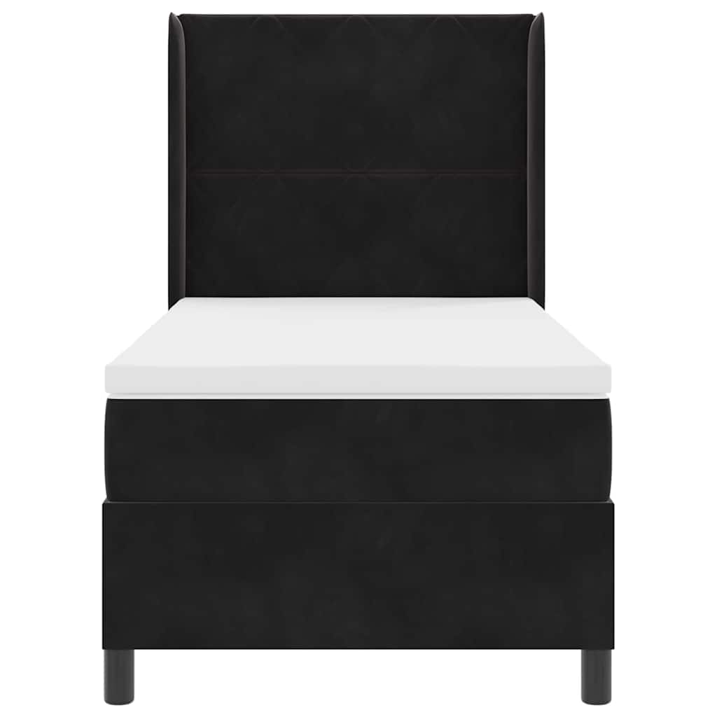 Boxspringbed met LED-stripverlichting Zwart 90 x 200 cm Fluweel – afbeelding 8