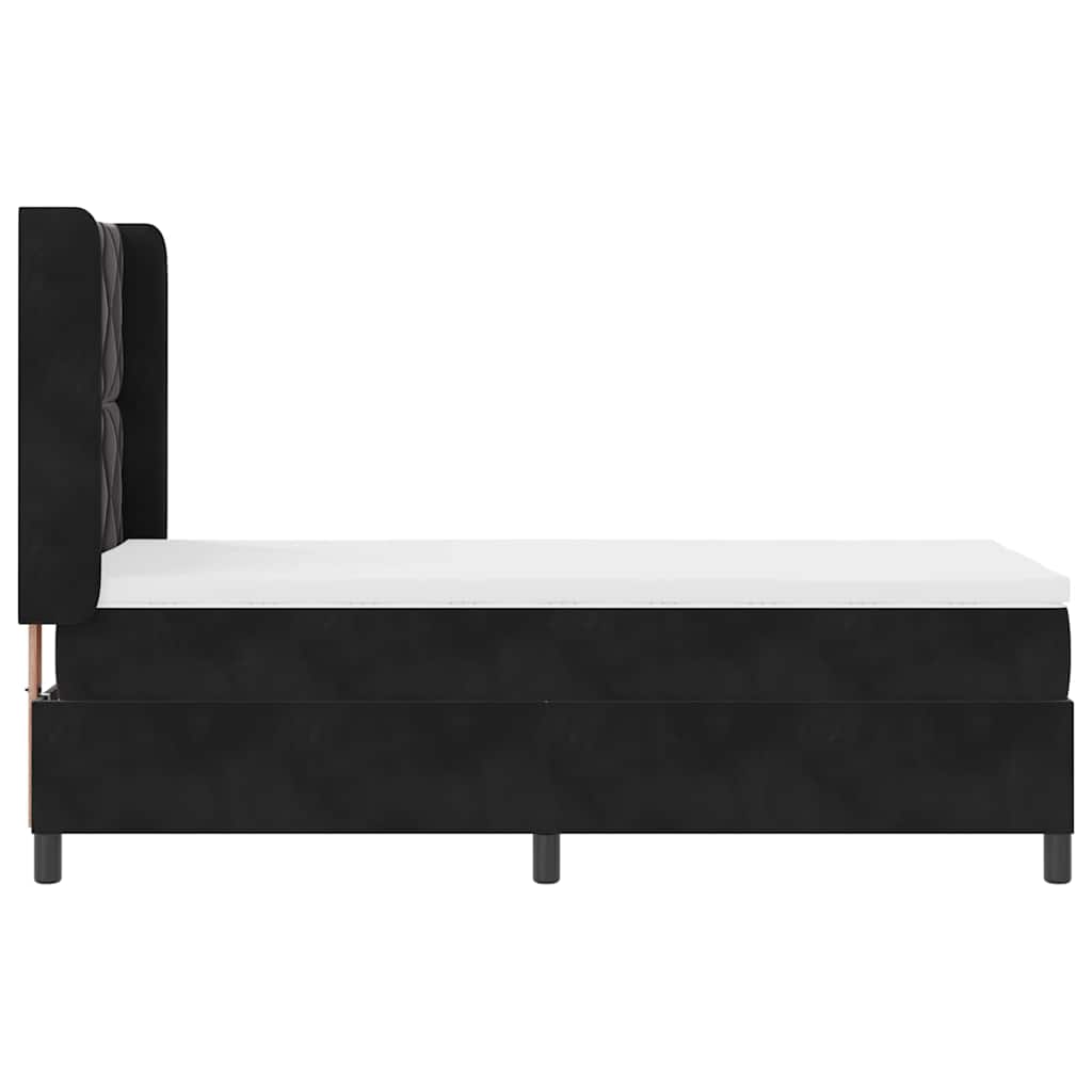 Boxspringbed met LED-stripverlichting Zwart 90 x 200 cm Fluweel – afbeelding 9