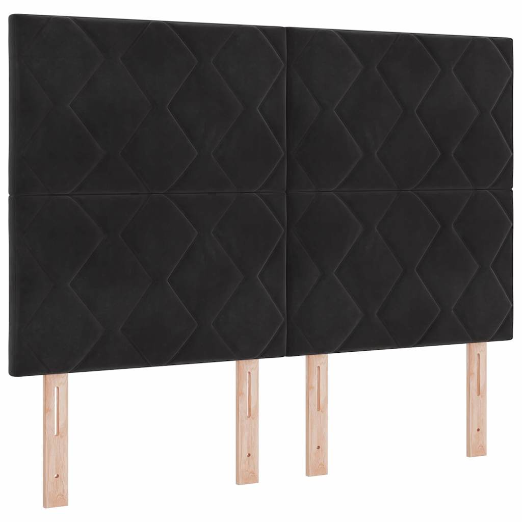 Boxspringbed met hoofdeinde Zwart 140 x 190 cm Fluweel – afbeelding 7