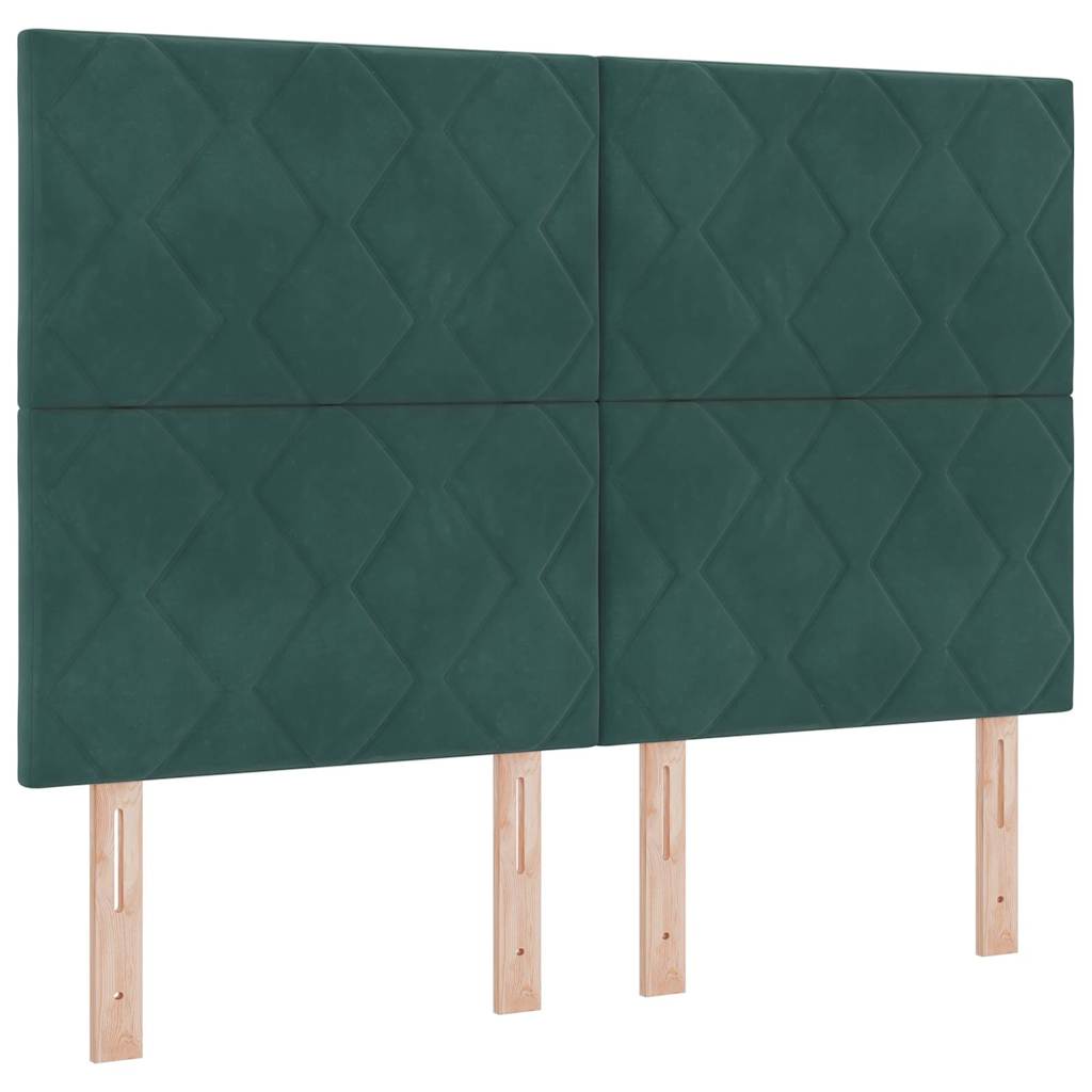 Boxspringbed met hoofdeinde Groen 140 x 190 cm Fluweel – afbeelding 7