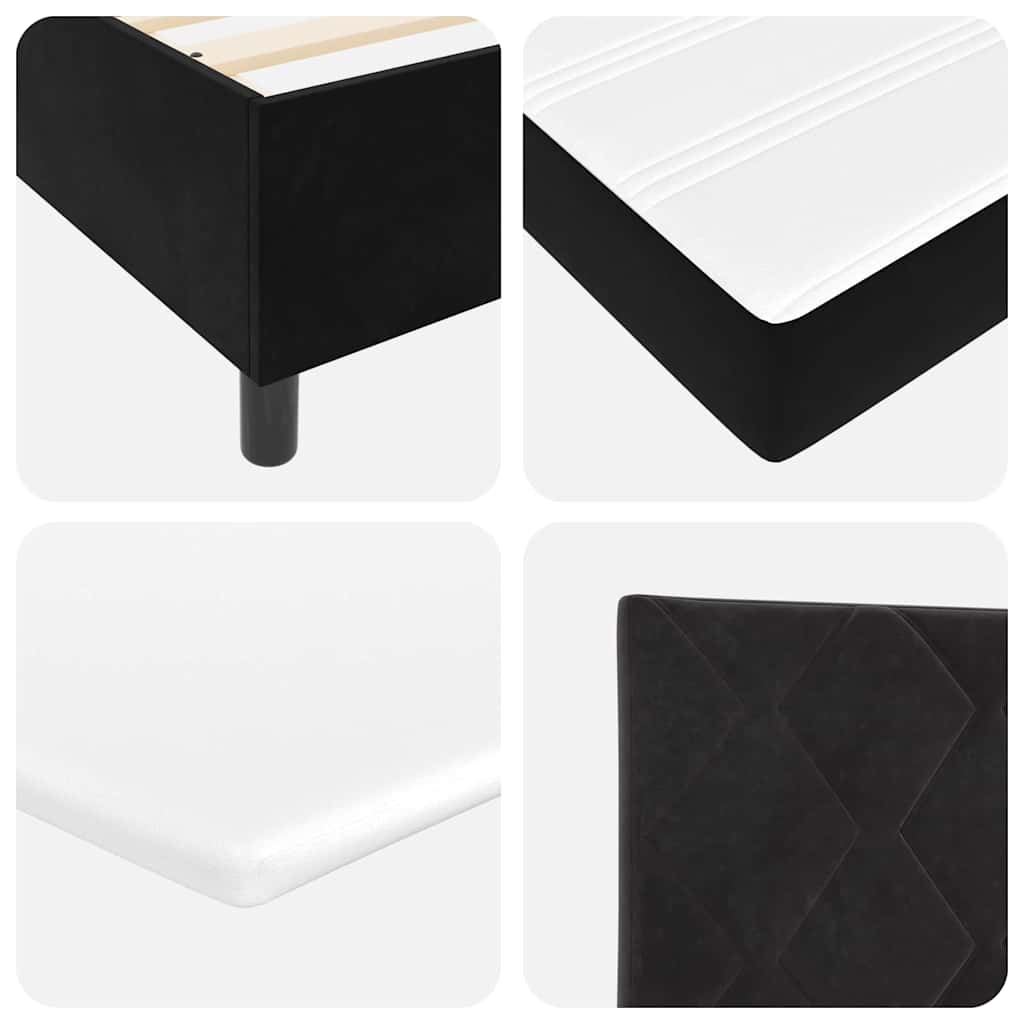 Boxspringbed met hoofdeinde Zwart 140 x 200 cm Fluweel – afbeelding 11