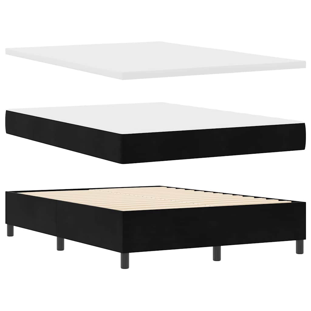 Boxspringbed met hoofdeinde Zwart 140 x 200 cm Fluweel – afbeelding 6