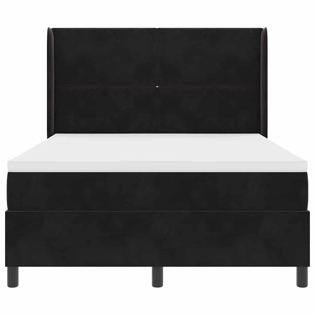 Boxspringbed met hoofdeinde Zwart 140 x 200 cm Fluweel – afbeelding 8