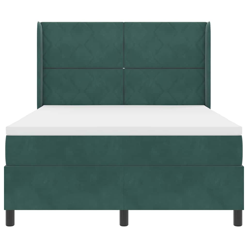 Boxspringbed met hoofdeinde Donkergroen 140 x 200 cm Fluweel – afbeelding 8