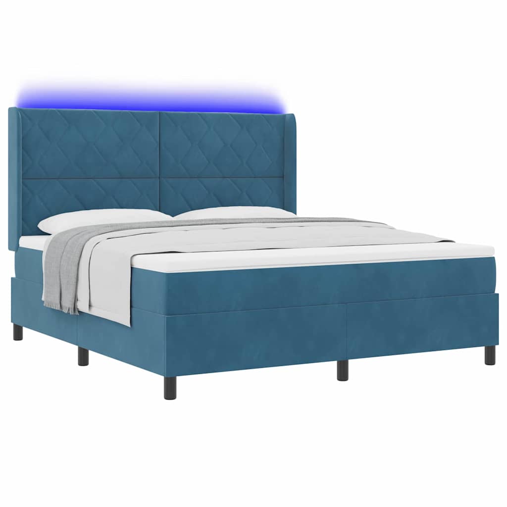 Boxspringbed met hoofdeinde Blauw 180 x 200 cm Fluweel – afbeelding 3