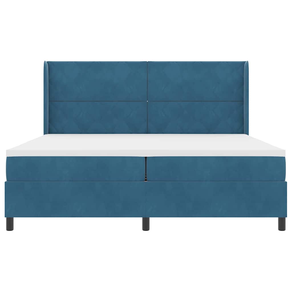 Boxspringbed met hoofdeinde Blauw 200 x 200 cm Fluweel – afbeelding 8