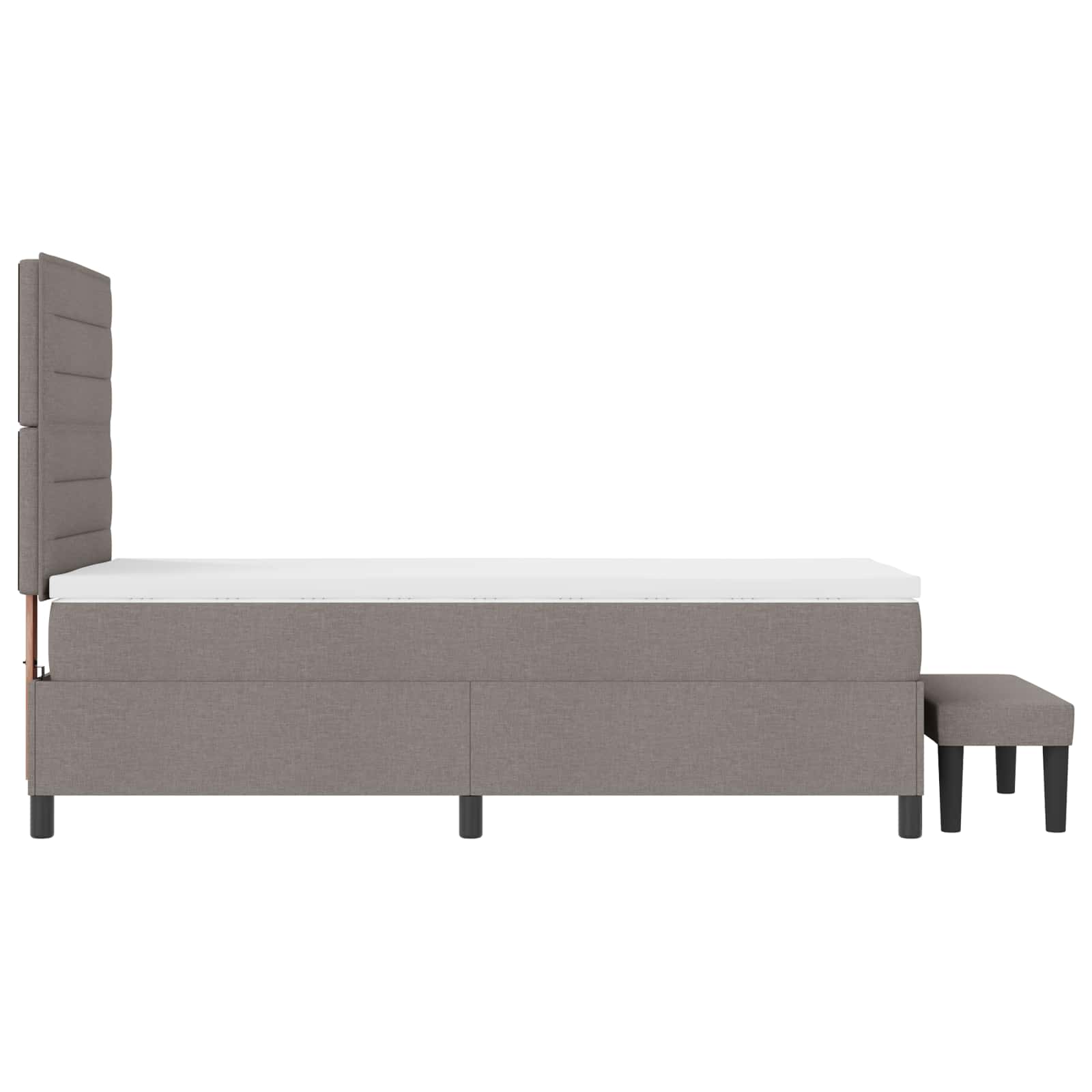 Boxspringbed met hoofdeinde Taupe 80 x 200 cm Stof – afbeelding 3