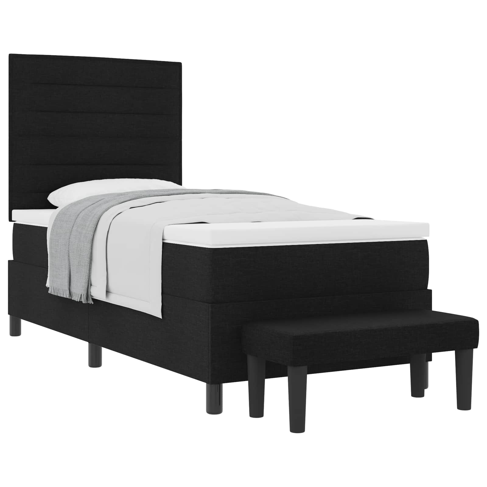 Boxspringbed met hoofdeinde Zwart 90 x 190 cm Stof – afbeelding 1