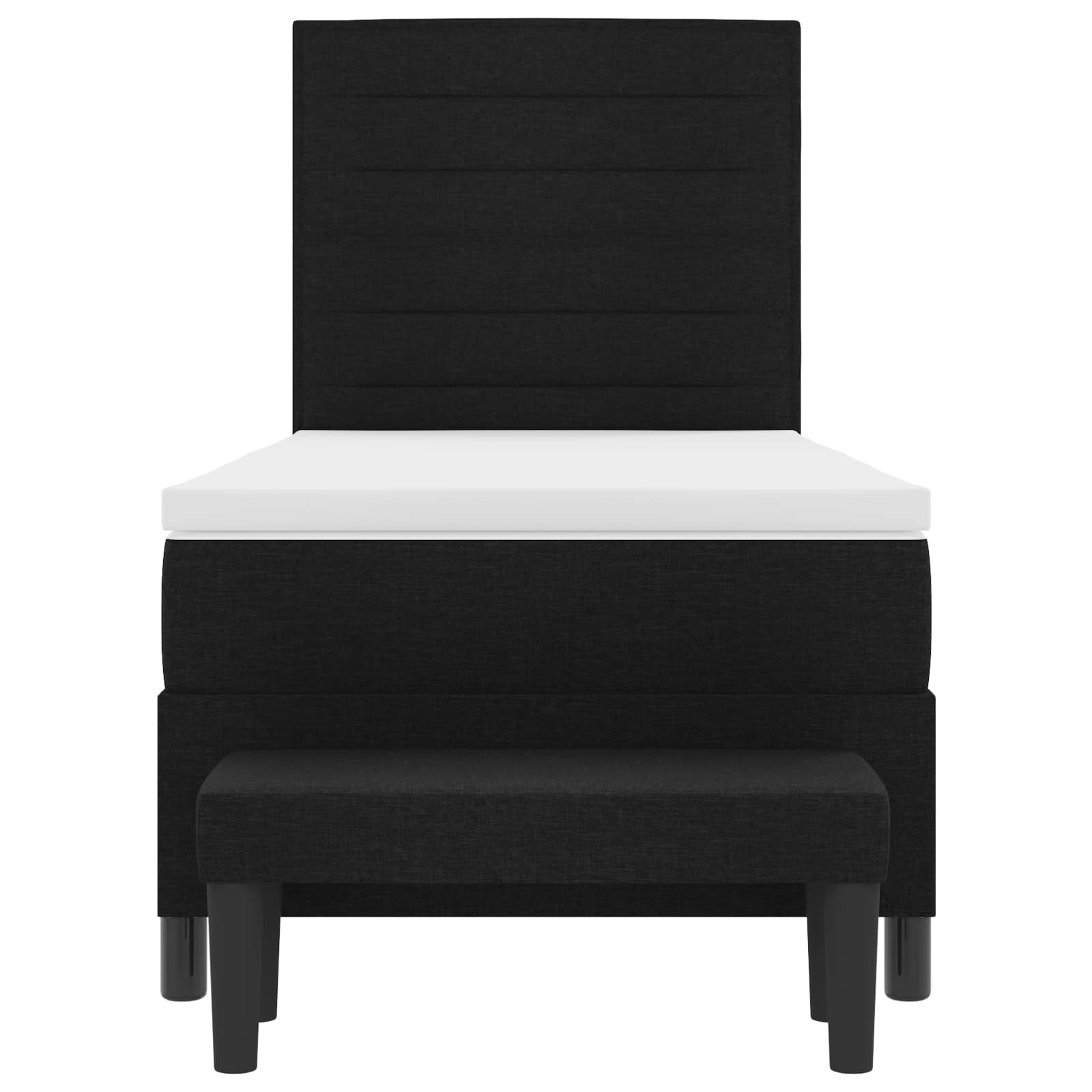 Boxspringbed met hoofdeinde Zwart 90 x 190 cm Stof – afbeelding 2