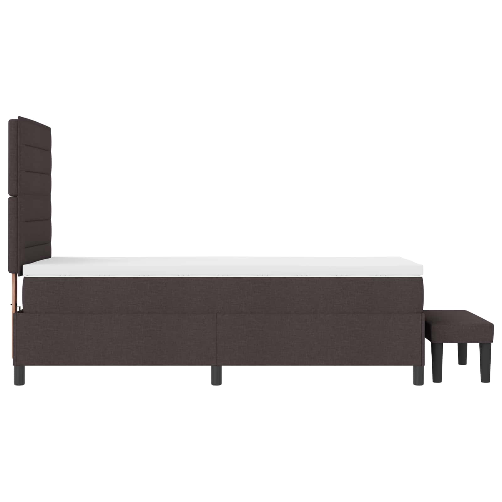 Boxspringbed met hoofdeinde Donkerbruin 90 x 190 cm Stof – afbeelding 3