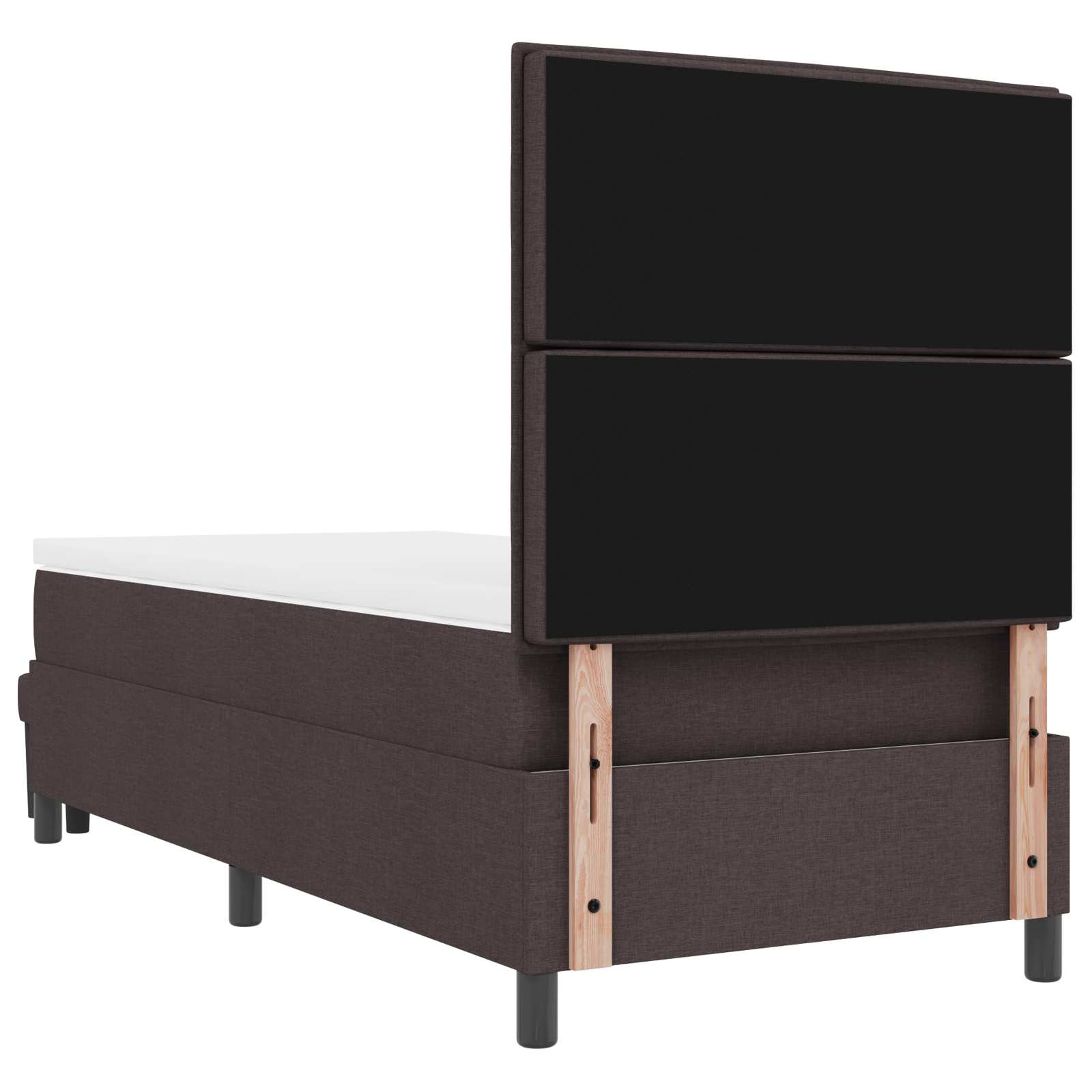Boxspringbed met hoofdeinde Donkerbruin 90 x 190 cm Stof – afbeelding 4